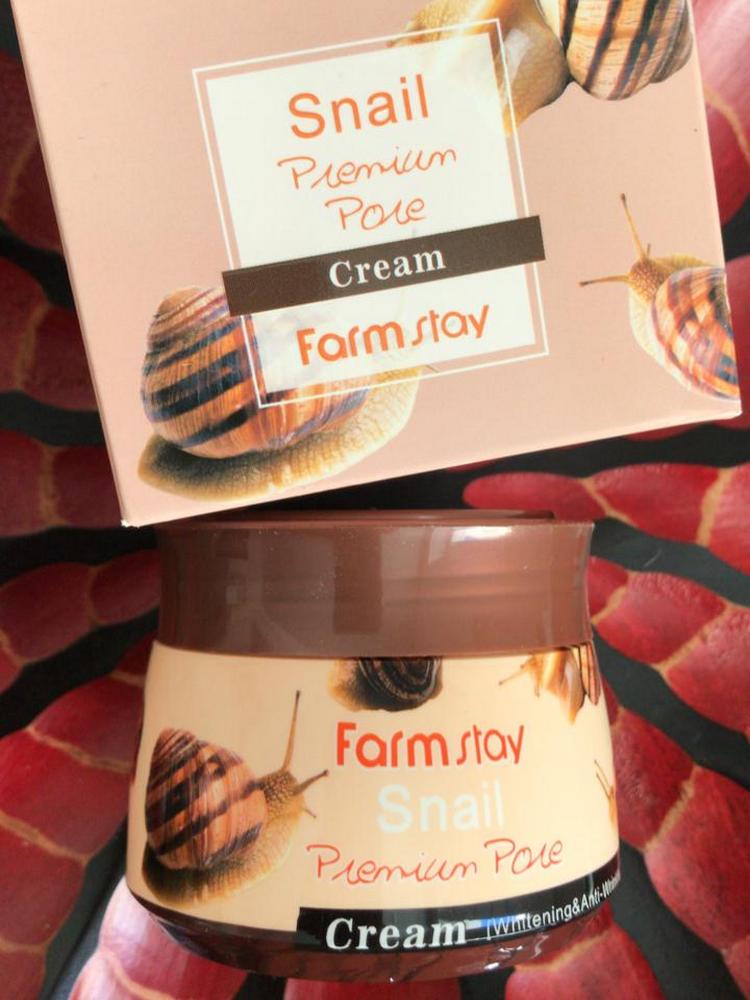 Farm Stay Snail Premium Pore Cream ლოკოკინის ნაოჭების საწინააღმდეგო კრემი